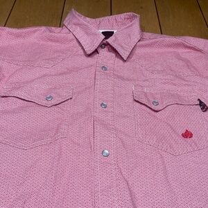 Forge FR Red Printed Long Sleeve Snap Button Shirt 2XL